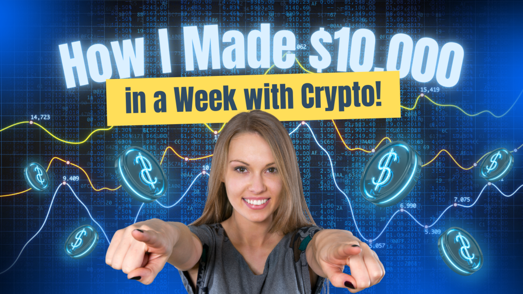 Blue Neon Crypto Trading Content Creator YouTube Thumbnail